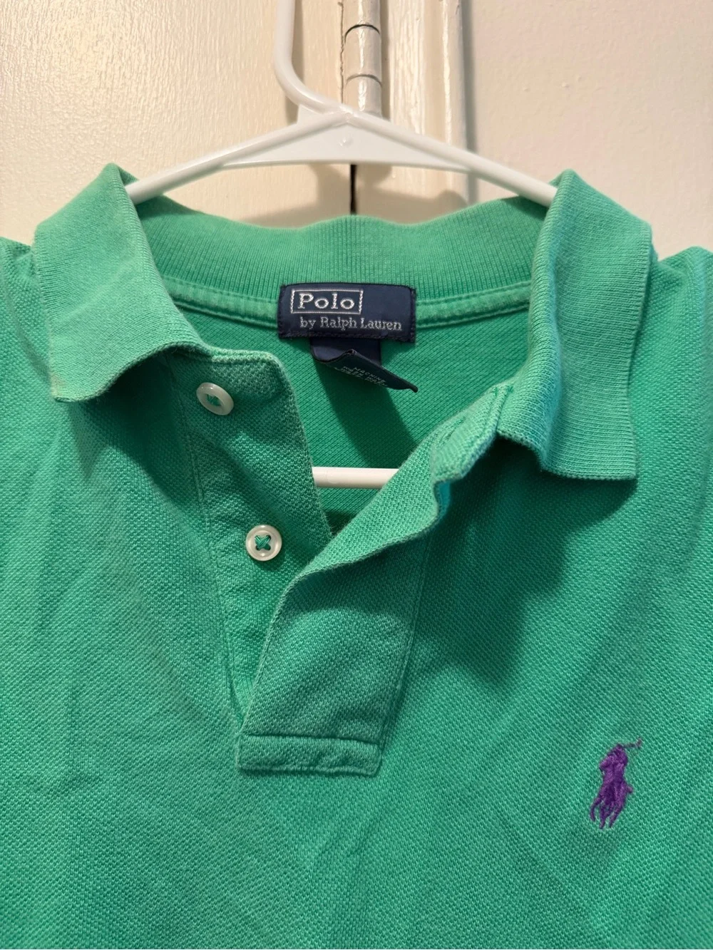 Ralph Lauren Bright Green Short-Sleeve Polo with Blue Logo